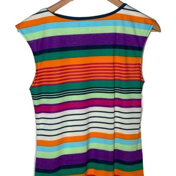 Gracia Dress Womens Small S Sleeveless Mini Shift Striped Multicolor Casual - Picture 5 of 11